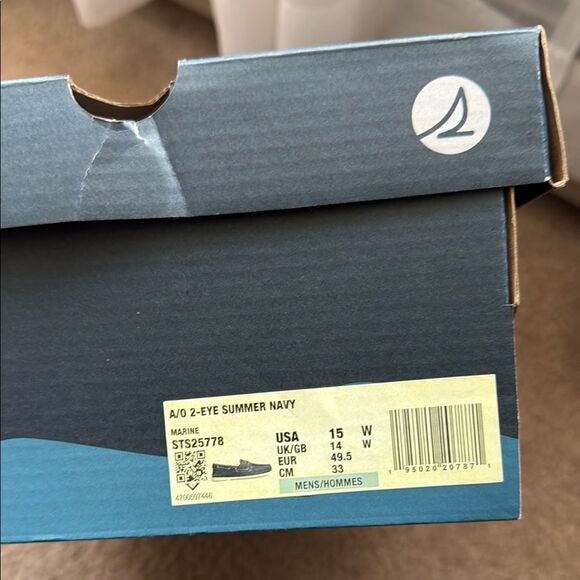 Speedy Top-Sider Mens Marine Suede Navy Boat Shoes with Tan Accents new - Picture 8 of 8